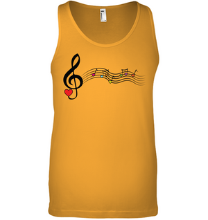 Musical Waves, Heart Notes and Colors - Bella + Canvas Unisex Jersey Tank