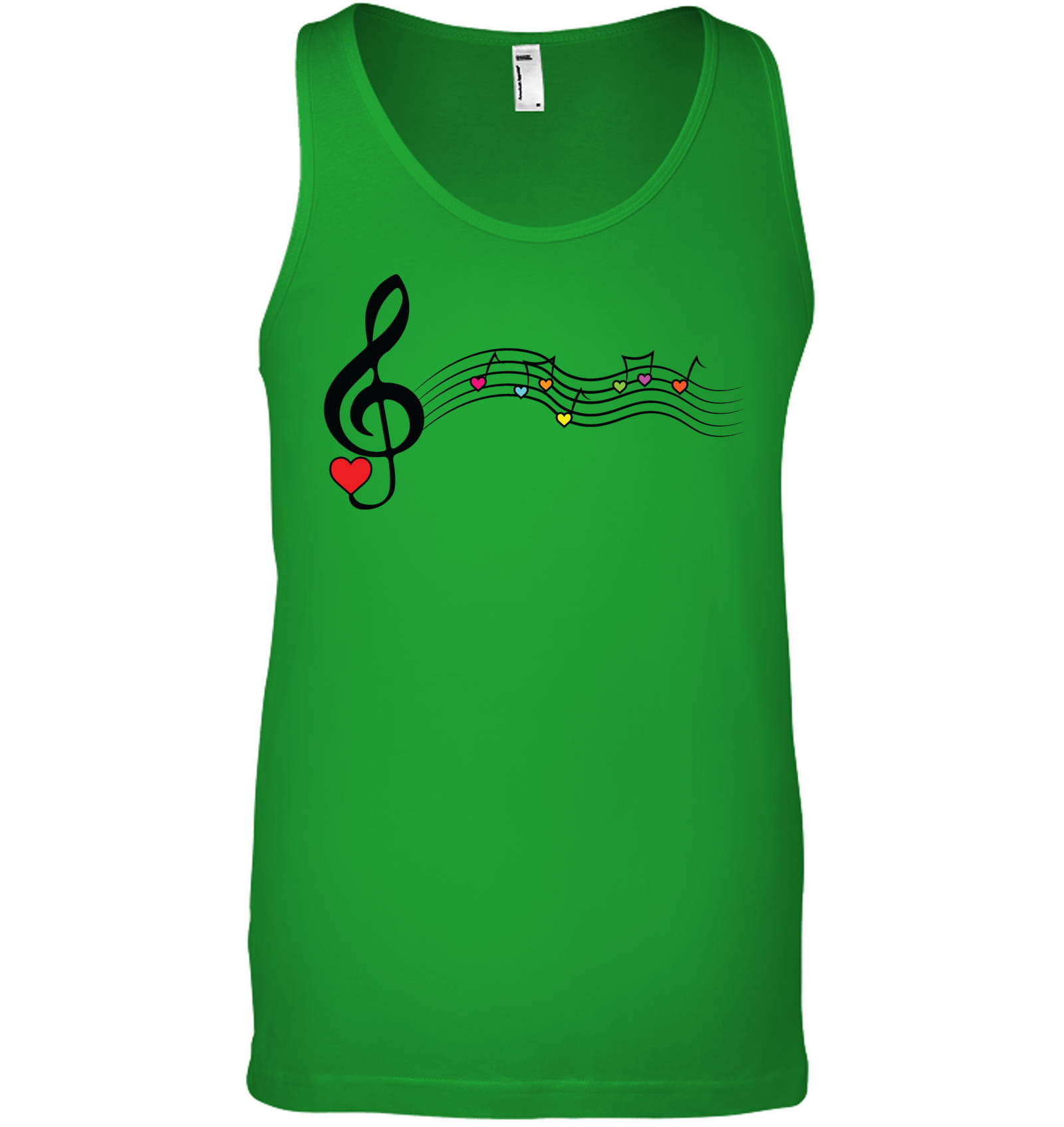 Musical Waves, Heart Notes and Colors - Bella + Canvas Unisex Jersey Tank