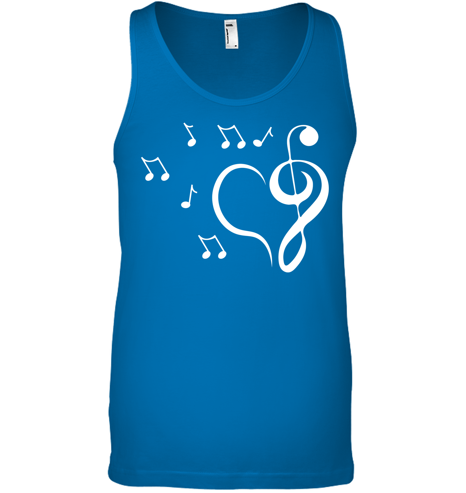 Musical heart with floating notes - Bella + Canvas Unisex Jersey Tank