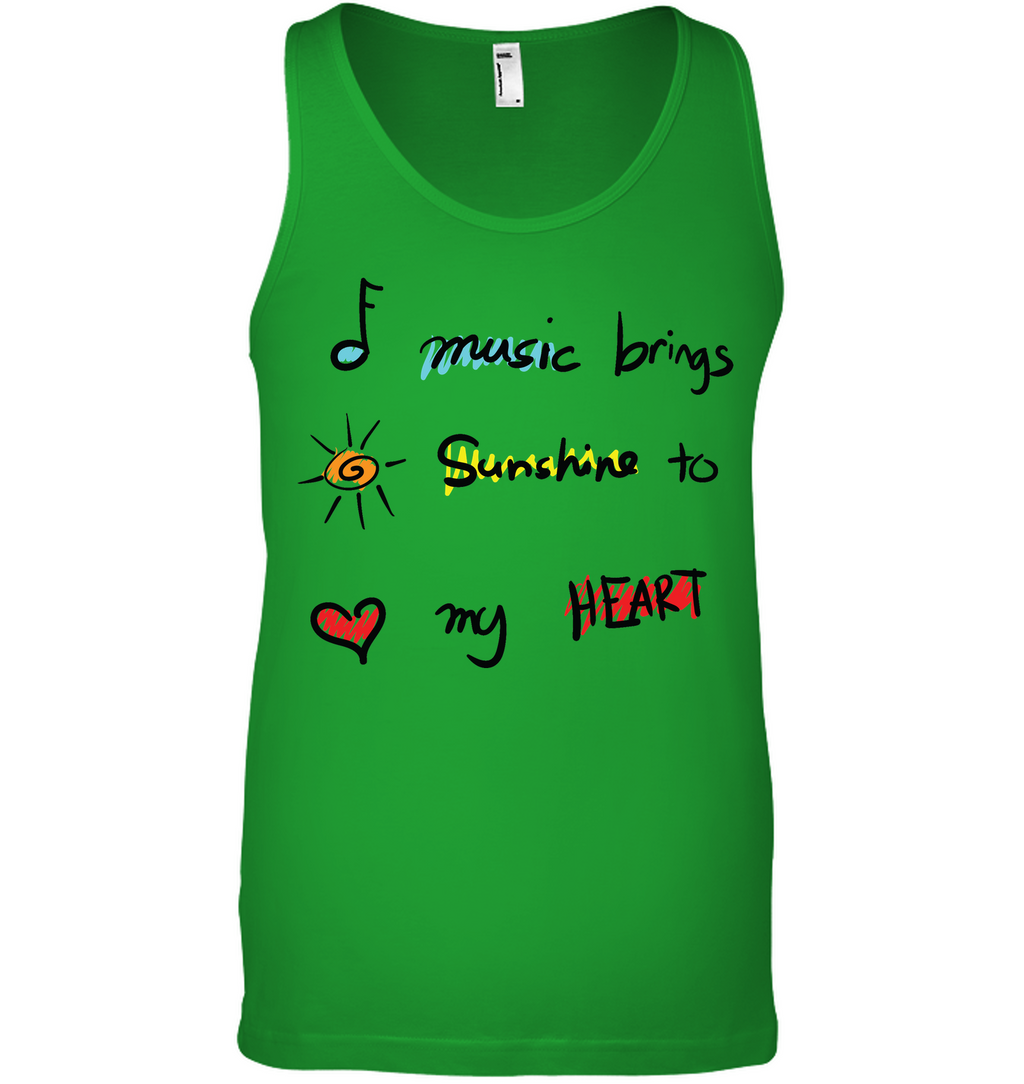 Music brings Sunshine to my Heart - Bella + Canvas Unisex Jersey Tank