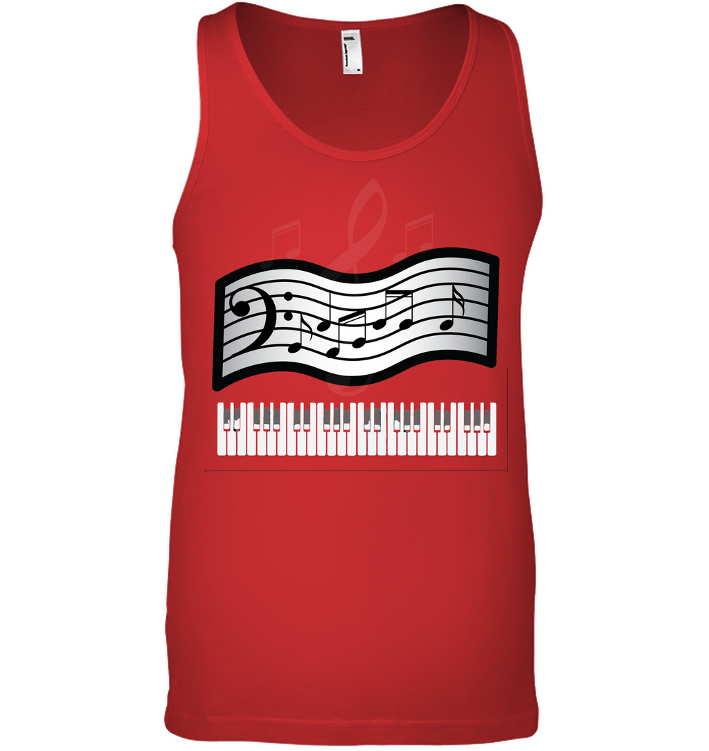 Keyboard and Musical Notes - Bella + Canvas Unisex Jersey Tank