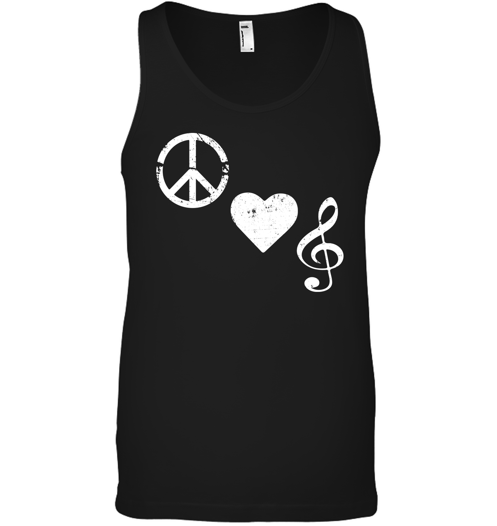 Peace Heart Musical Clef - Bella + Canvas Unisex Jersey Tank