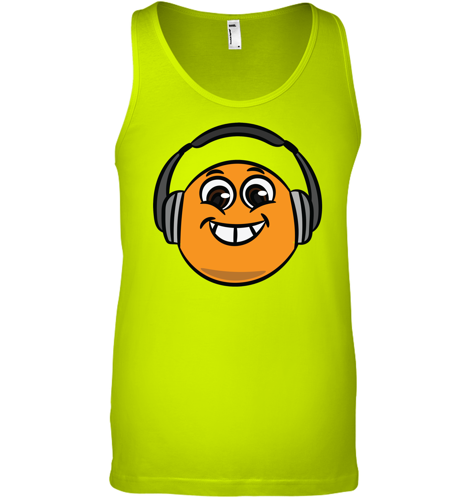 Eager Orange with Headphone - Bella + Canvas Unisex Jersey Tank