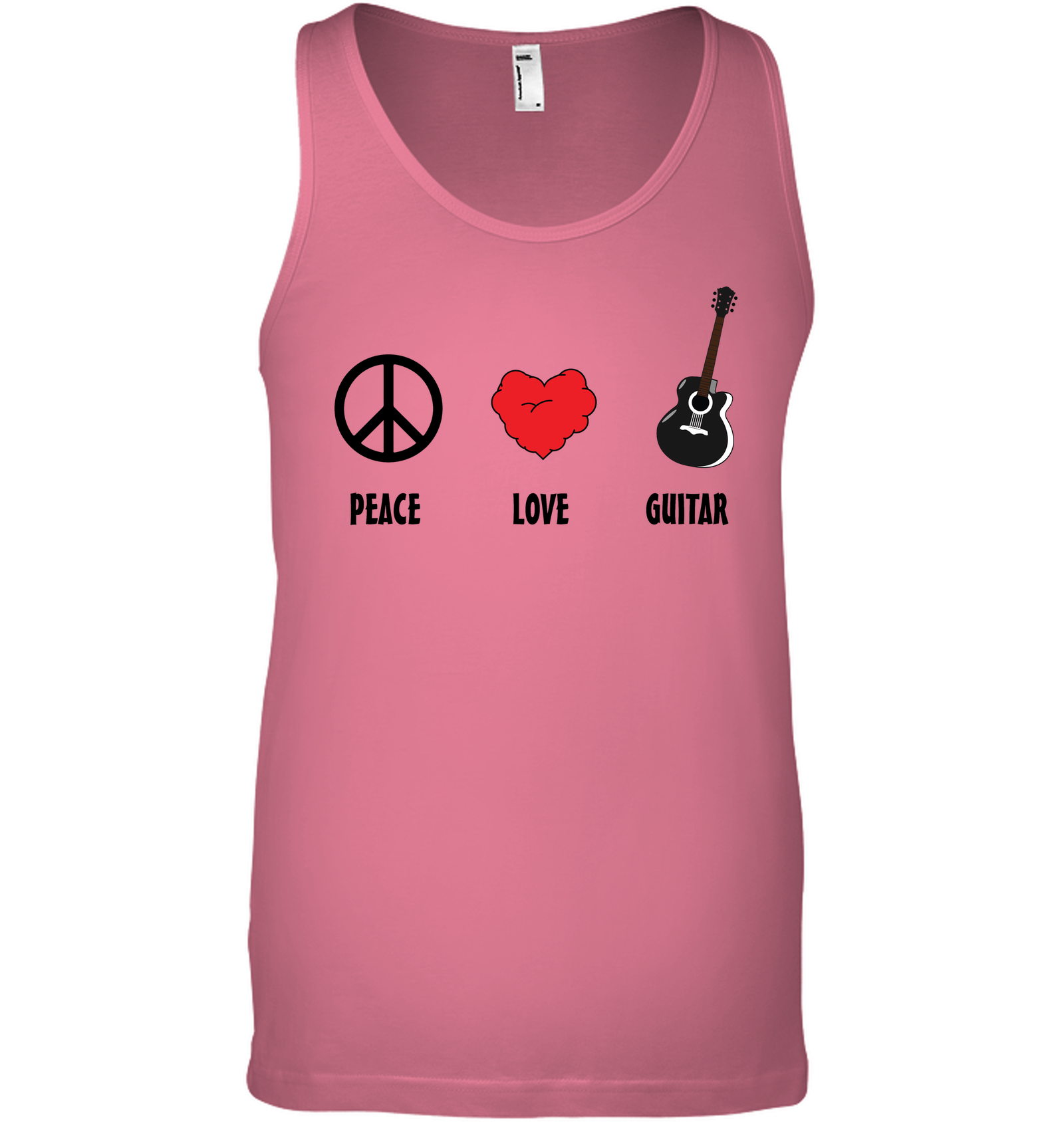 Peace Love Guitar - Bella + Canvas Unisex Jersey Tank