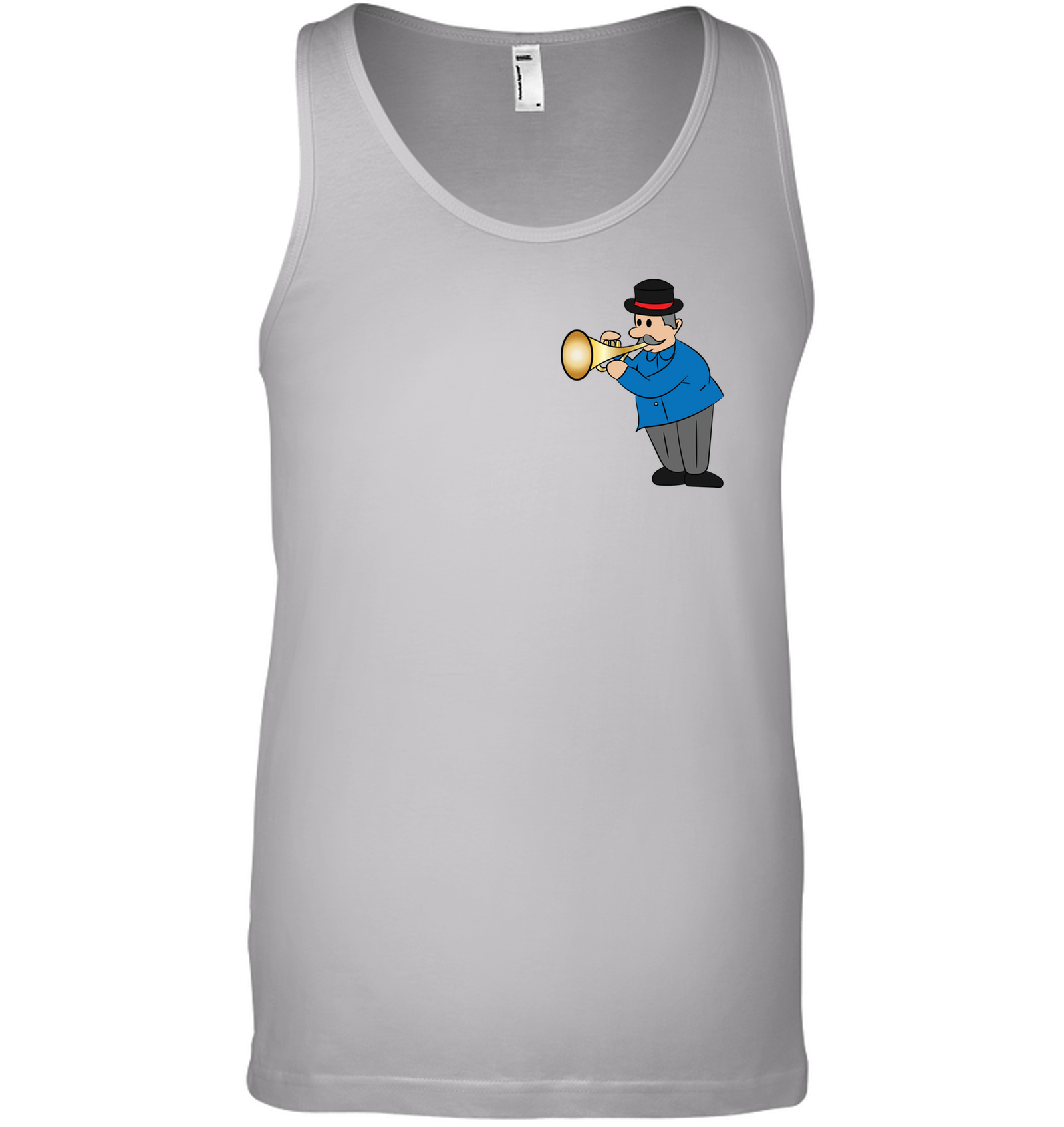 Man with Trumpet (Pocket Size) - Bella + Canvas Unisex Jersey Tank