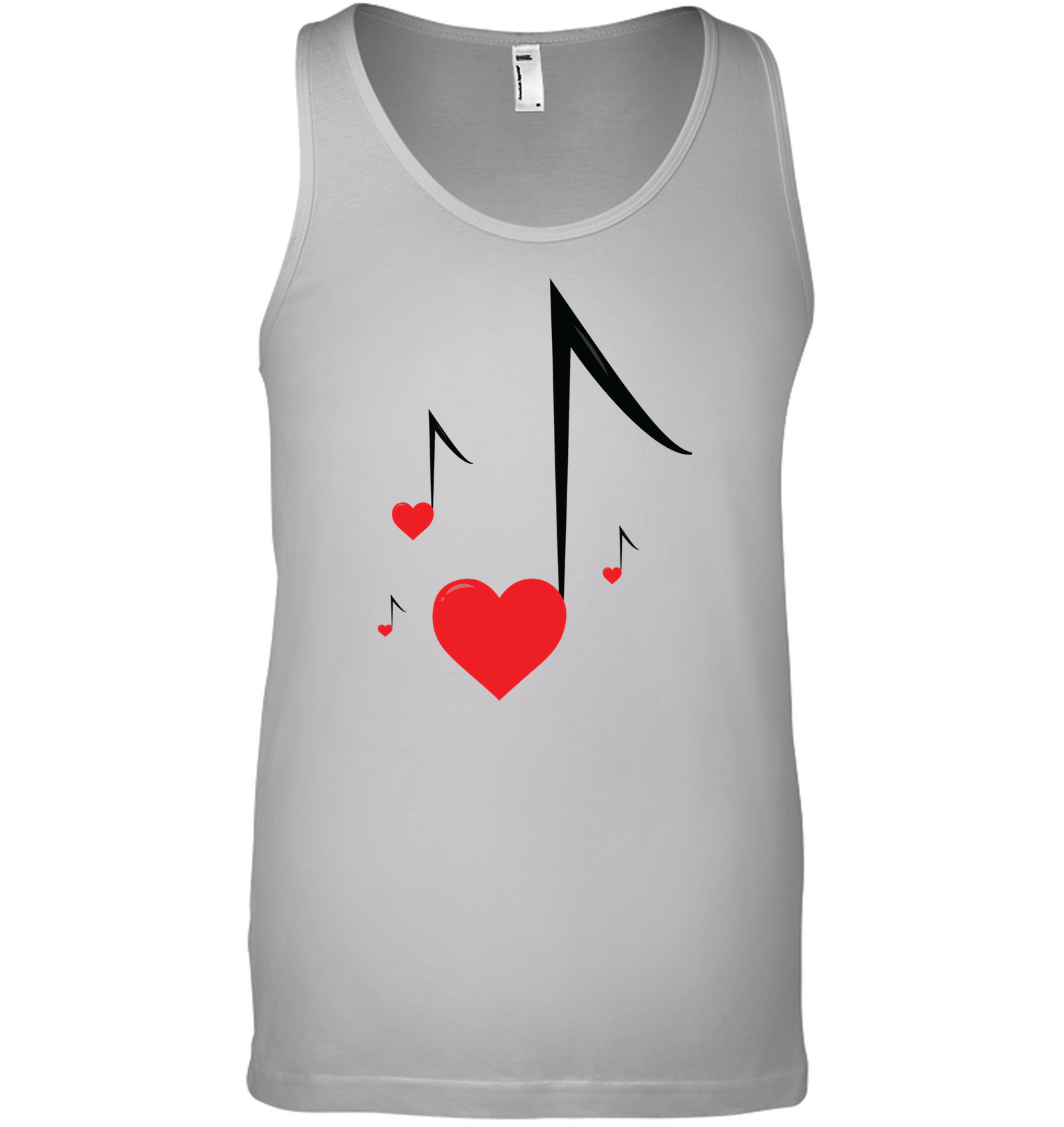 Four Floating Heart Notes  - Bella + Canvas Unisex Jersey Tank