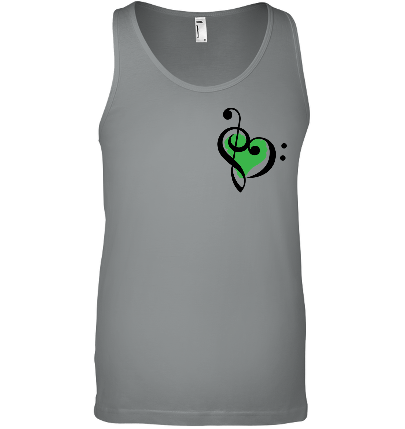 Treble Bass Green Heart (Pocket Size) - Bella + Canvas Unisex Jersey Tank