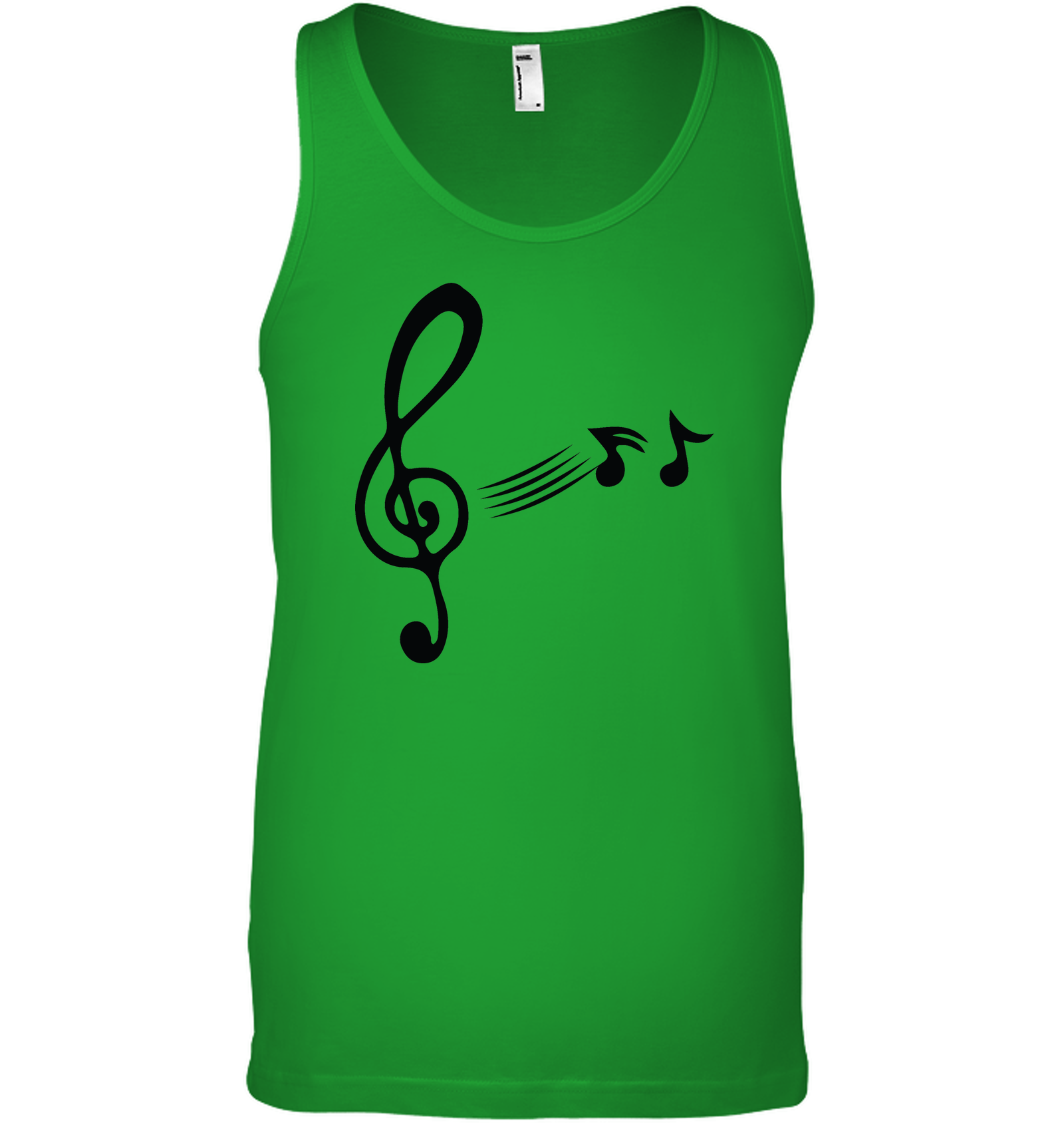 Treble Clef with floating Notes - Bella + Canvas Unisex Jersey Tank