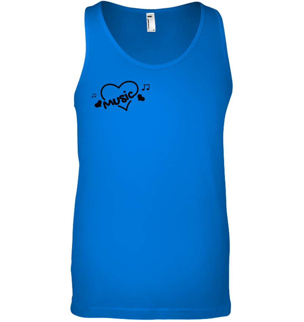 Music Hearts and Notes (Pocket Size) - Bella + Canvas Unisex Jersey Tank
