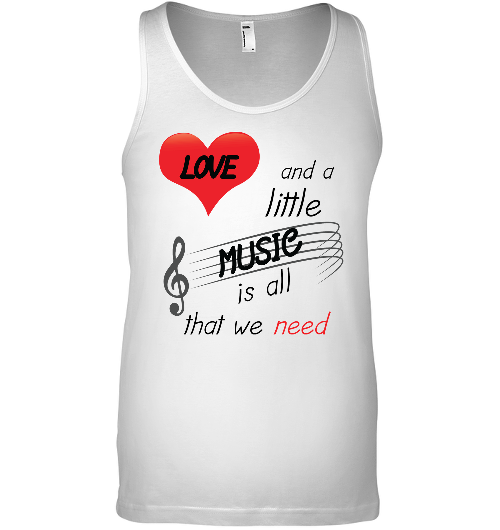 Love and a Little Music is all that we need - Bella + Canvas Unisex Jersey Tank