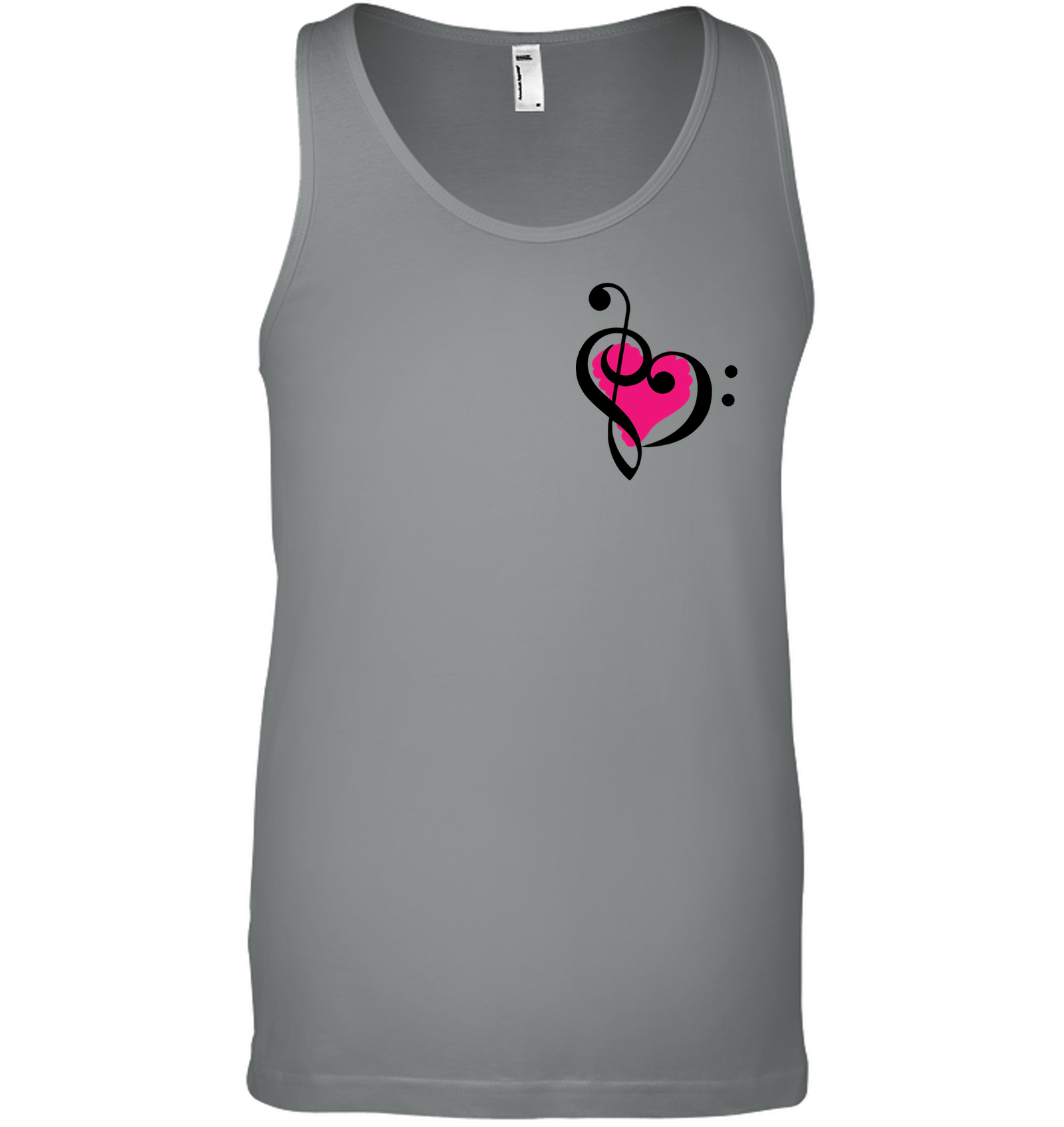 Treble Bass Pink Heart (Pocket Size) - Bella + Canvas Unisex Jersey Tank