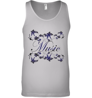Music with Flowers - Bella + Canvas Unisex Jersey Tank