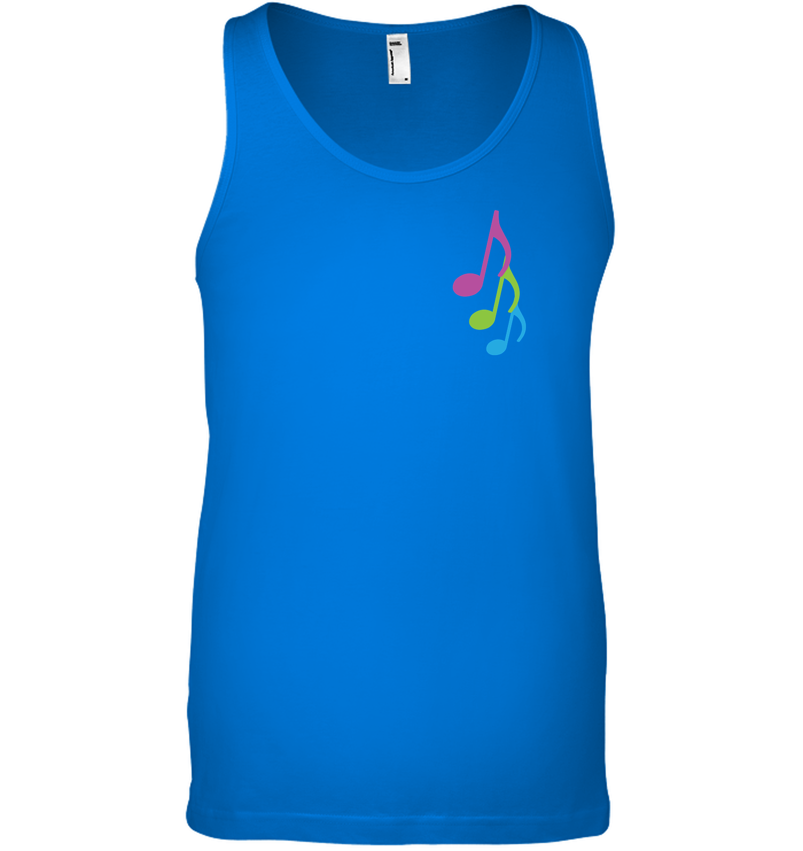 Three colorful musical notes (Pocket Size) - Bella + Canvas Unisex Jersey Tank