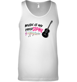 Music is my Philo-Sophie Colorful + Guitar - Bella + Canvas Unisex Jersey Tank