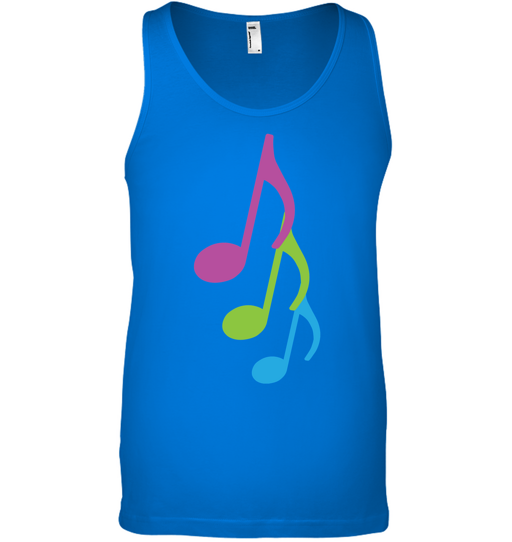Three colorful musical notes - Bella + Canvas Unisex Jersey Tank