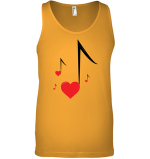 Four Floating Heart Notes  - Bella + Canvas Unisex Jersey Tank