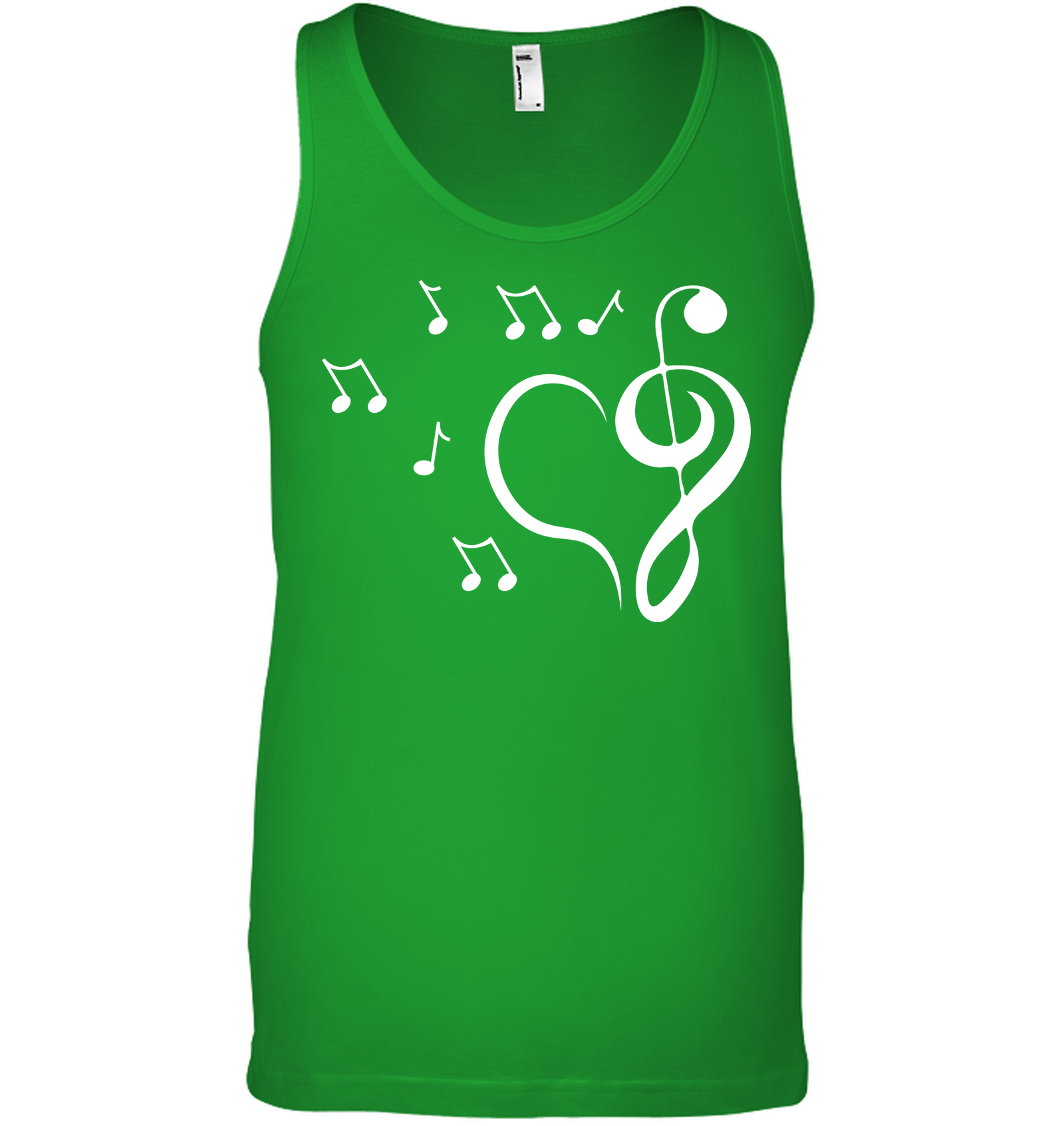 Musical heart with floating notes - Bella + Canvas Unisex Jersey Tank