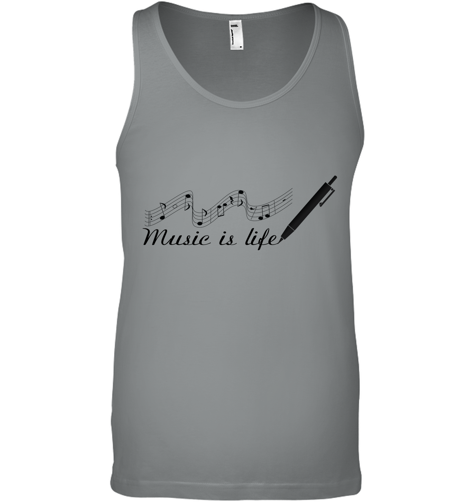 Music is Life Note - Bella + Canvas Unisex Jersey Tank