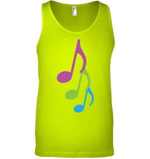Three colorful musical notes - Bella + Canvas Unisex Jersey Tank