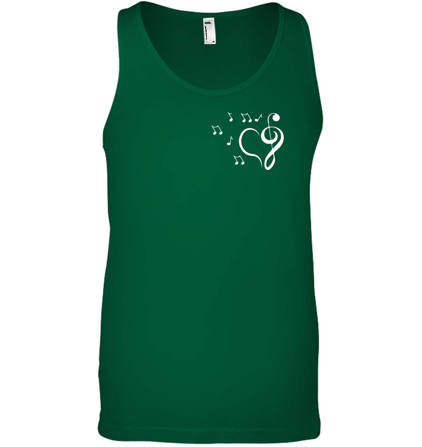 Musical heart with floating notes (Pocket Size)  - Bella + Canvas Unisex Jersey Tank