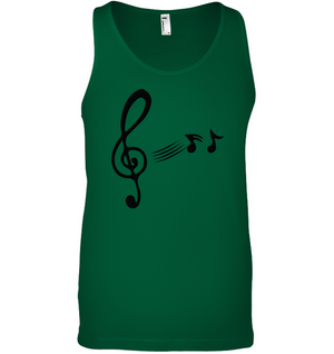 Treble Clef with floating Notes - Bella + Canvas Unisex Jersey Tank