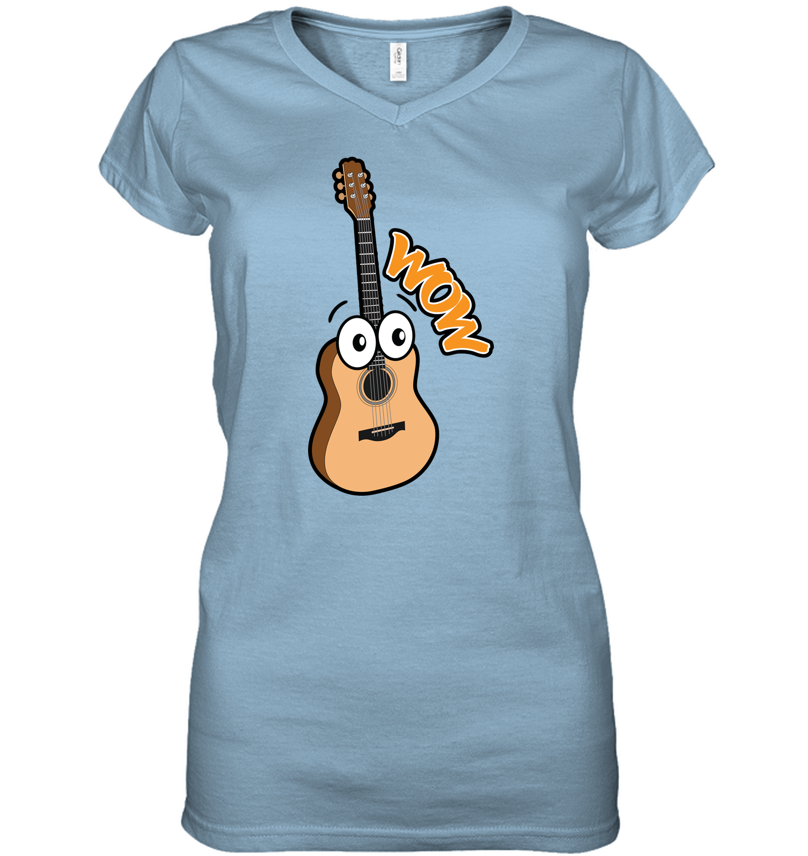 Wow Guitar  - Hanes Women's Nano-T® V-Neck T-Shirt