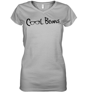 Cool Beans - Black (Style 2) - Hanes Women's Nano-T® V-Neck T-Shirt