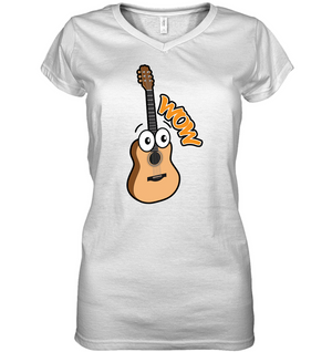 Wow Guitar  - Hanes Women's Nano-T® V-Neck T-Shirt
