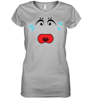 I Miss Music Teary Face - Hanes Women's Nano-T® V-Neck T-Shirt