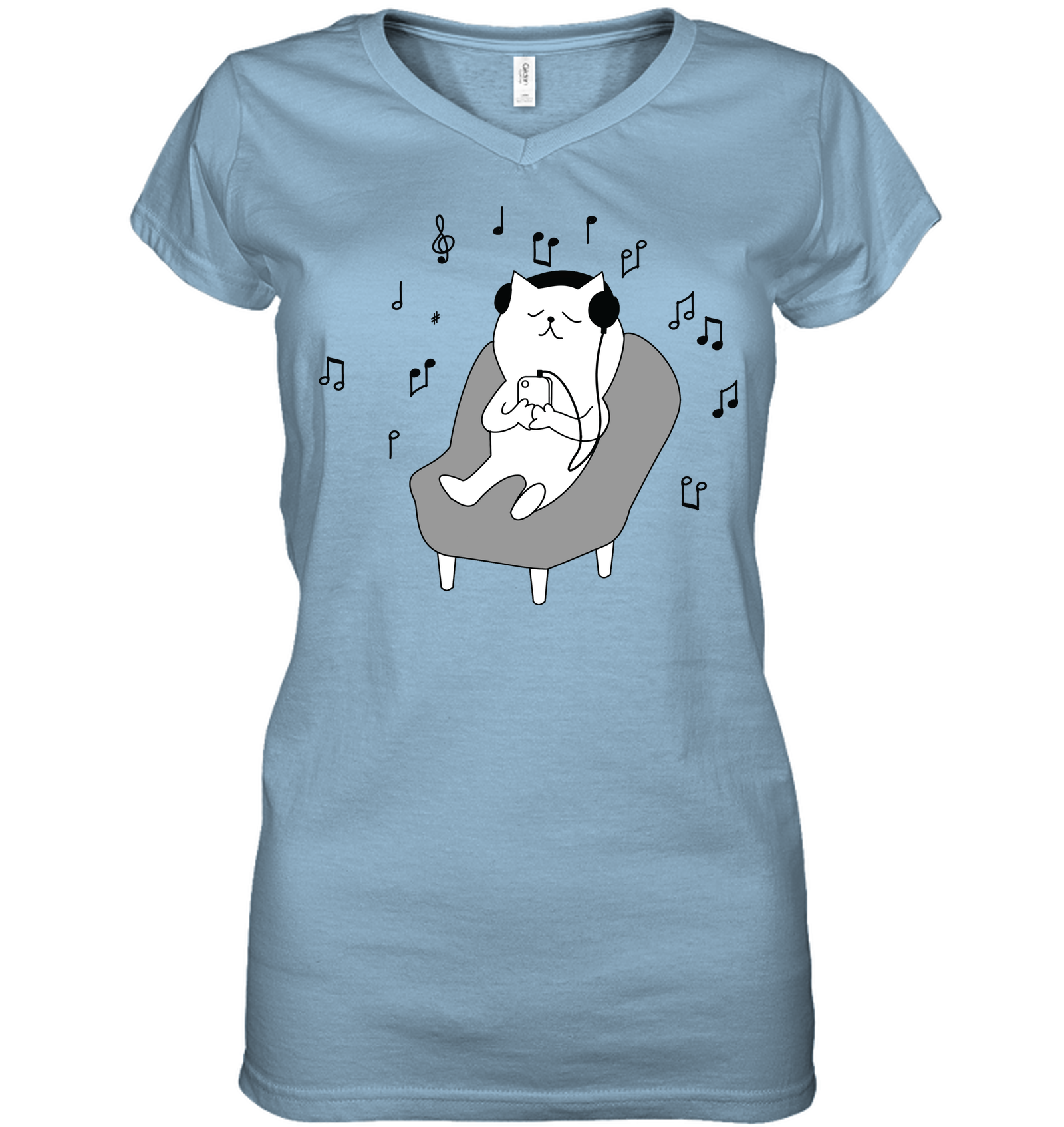 Chilin Kitty - Hanes Women's Nano-T® V-Neck T-Shirt