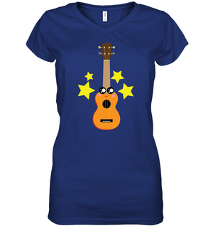 Cute Guitar - Hanes Women's Nano-T® V-Neck T-Shirt