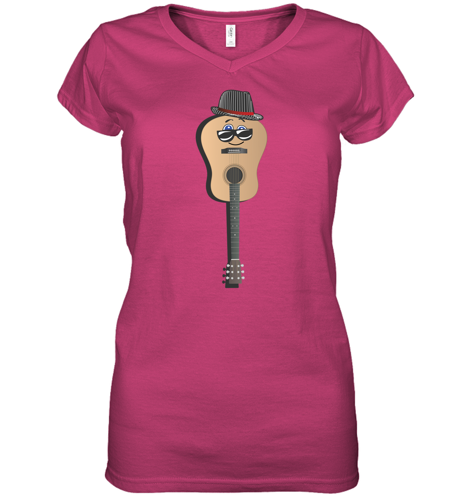 Guitar Man  - Hanes Women's Nano-T® V-Neck T-Shirt