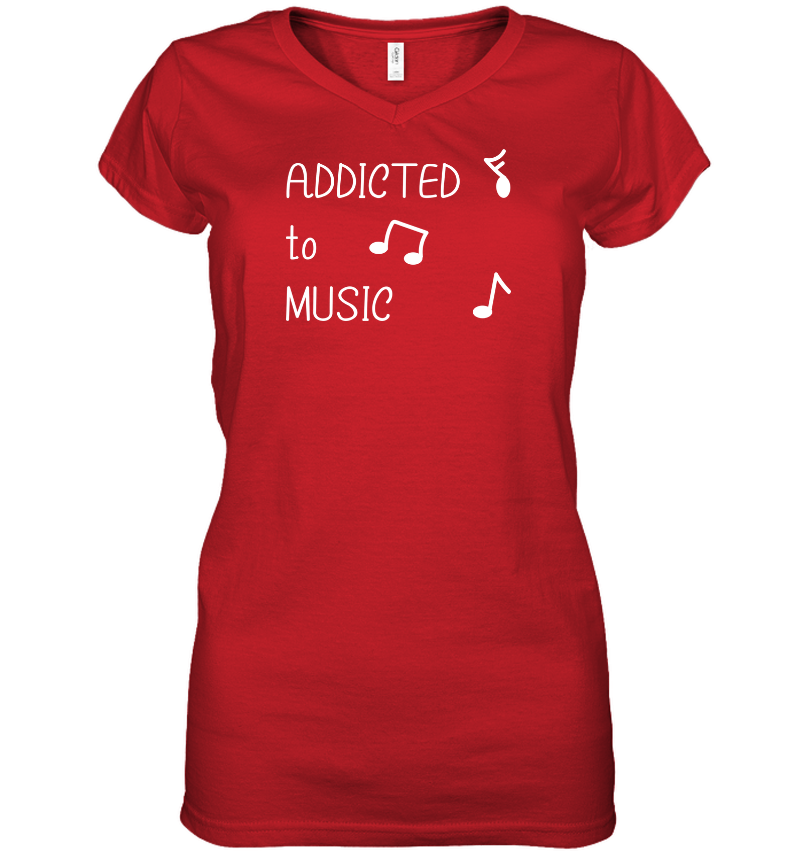 Addicted to Music - Hanes Women's Nano-T® V-Neck T-Shirt