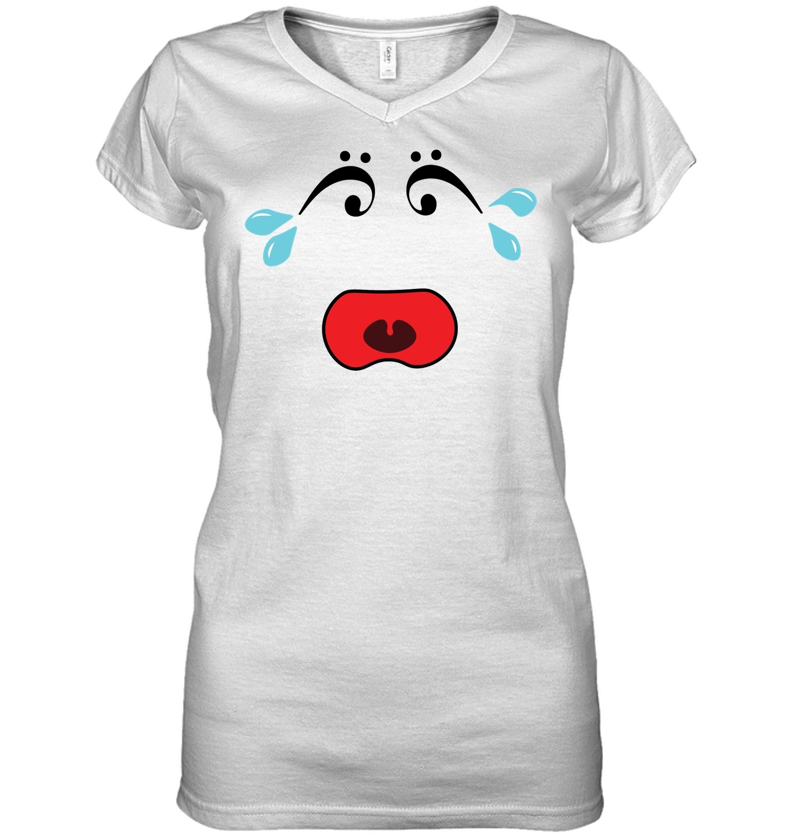 I Miss Music Teary Face - Hanes Women's Nano-T® V-Neck T-Shirt