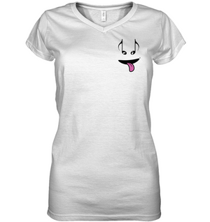 Silly Note Face (Pocket Size) - Hanes Women's Nano-T® V-Neck T-Shirt