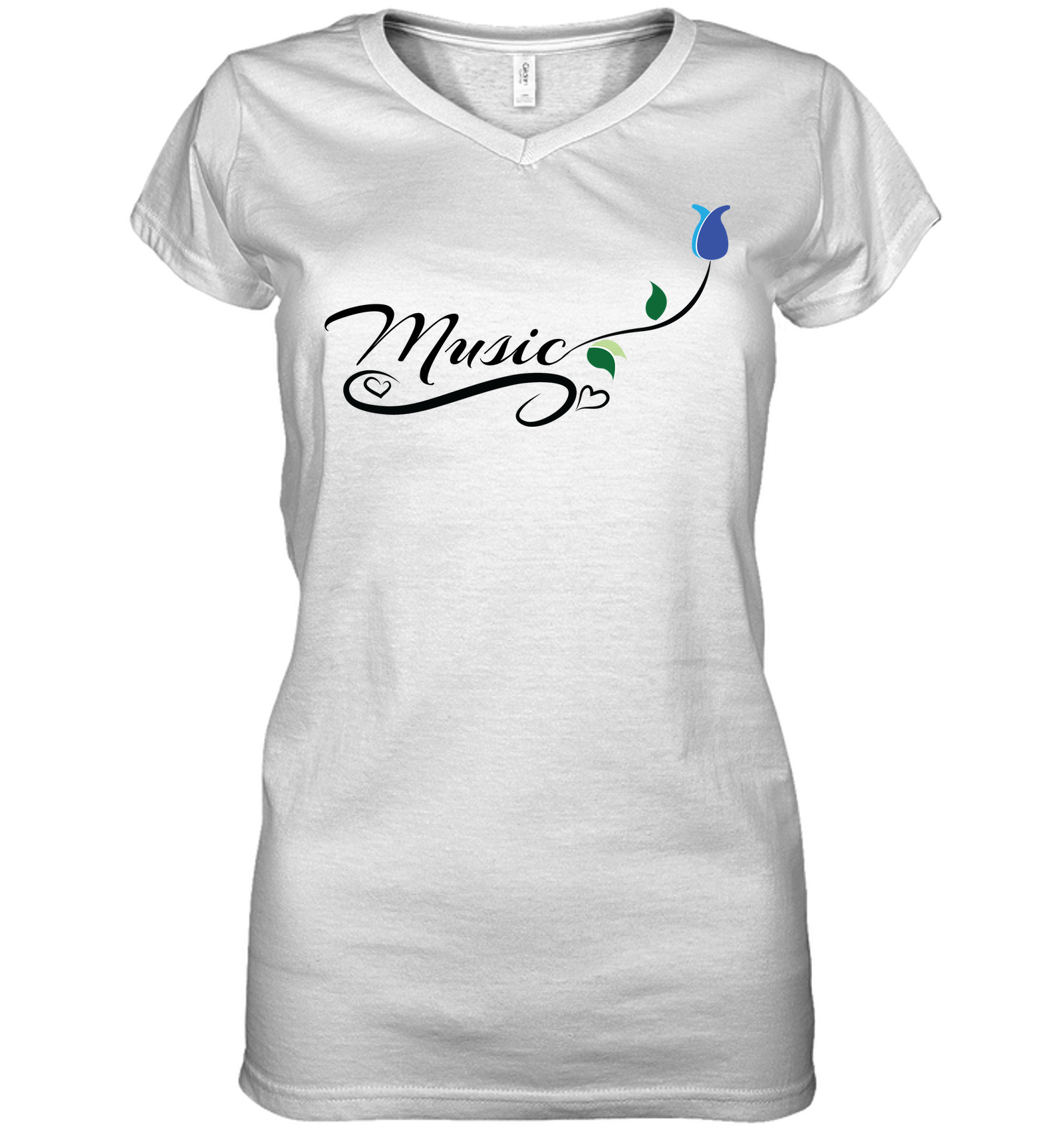 Music and Tulips - Hanes Women's Nano-T® V-Neck T-Shirt