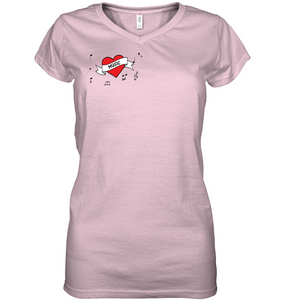 Musical Heart (Pocket Size) - Hanes Women's Nano-T® V-Neck T-Shirt