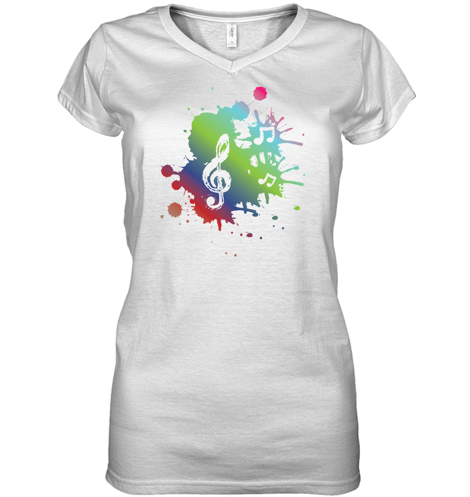 A Colorful Splash of Music - Hanes Women's Nano-T® V-Neck T-Shirt