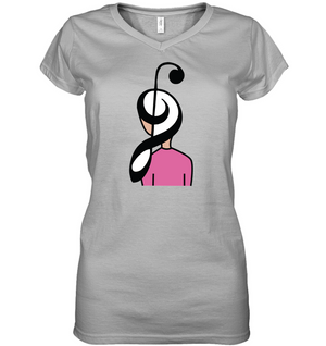 Musical Hairstyle - Hanes Women's Nano-T® V-Neck T-Shirt