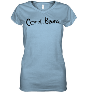 Cool Beans - Black (Style 2) - Hanes Women's Nano-T® V-Neck T-Shirt