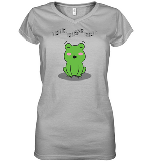 Singing Frog - Hanes Women's Nano-T® V-Neck T-Shirt