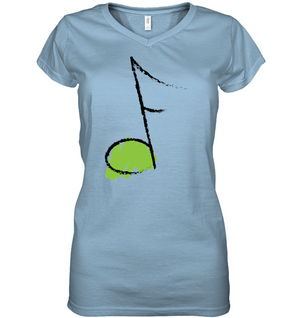 Green Note - Hanes Women's Nano-T® V-Neck T-Shirt
