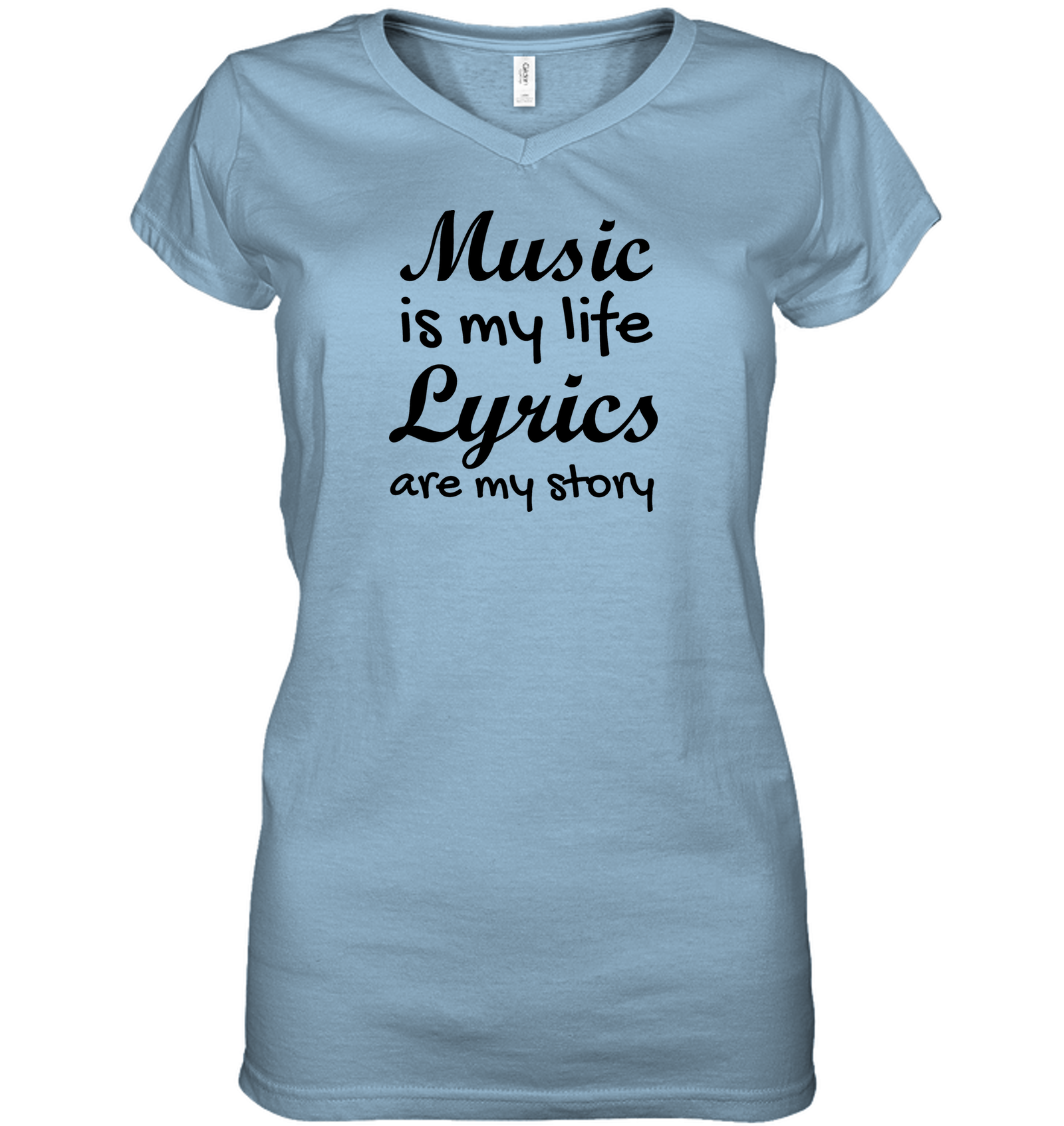 Music is my life Lyrics are my story - Hanes Women's Nano-T® V-Neck T-Shirt