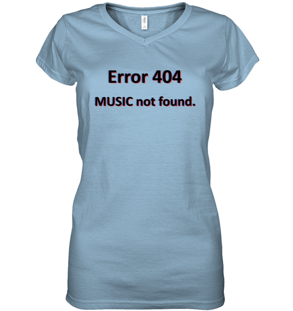 Error 404 Music Not found - Hanes Women's Nano-T® V-Neck T-Shirt