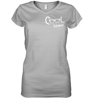 Cool Beans - White (Pocket Size) - Hanes Women's Nano-T® V-Neck T-Shirt