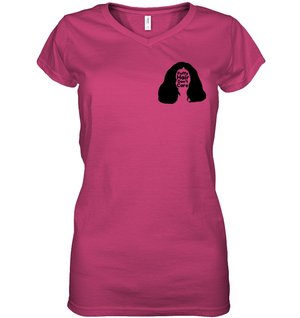 Puffy Hair Don't Care, Sophie (Pocket Size) - Hanes Women's Nano-T® V-Neck T-Shirt