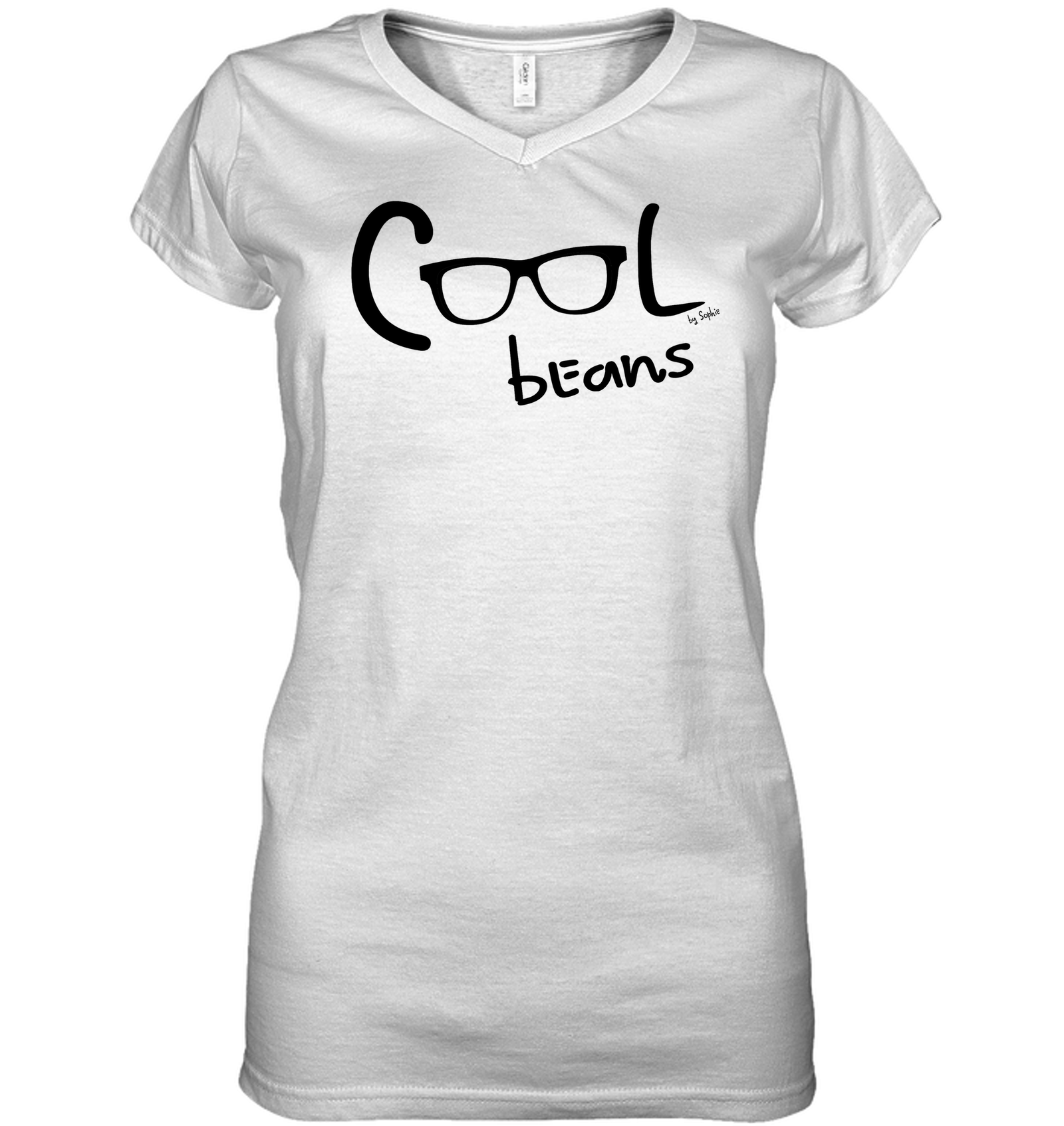 Cool Beans - Black - Hanes Women's Nano-T® V-Neck T-Shirt