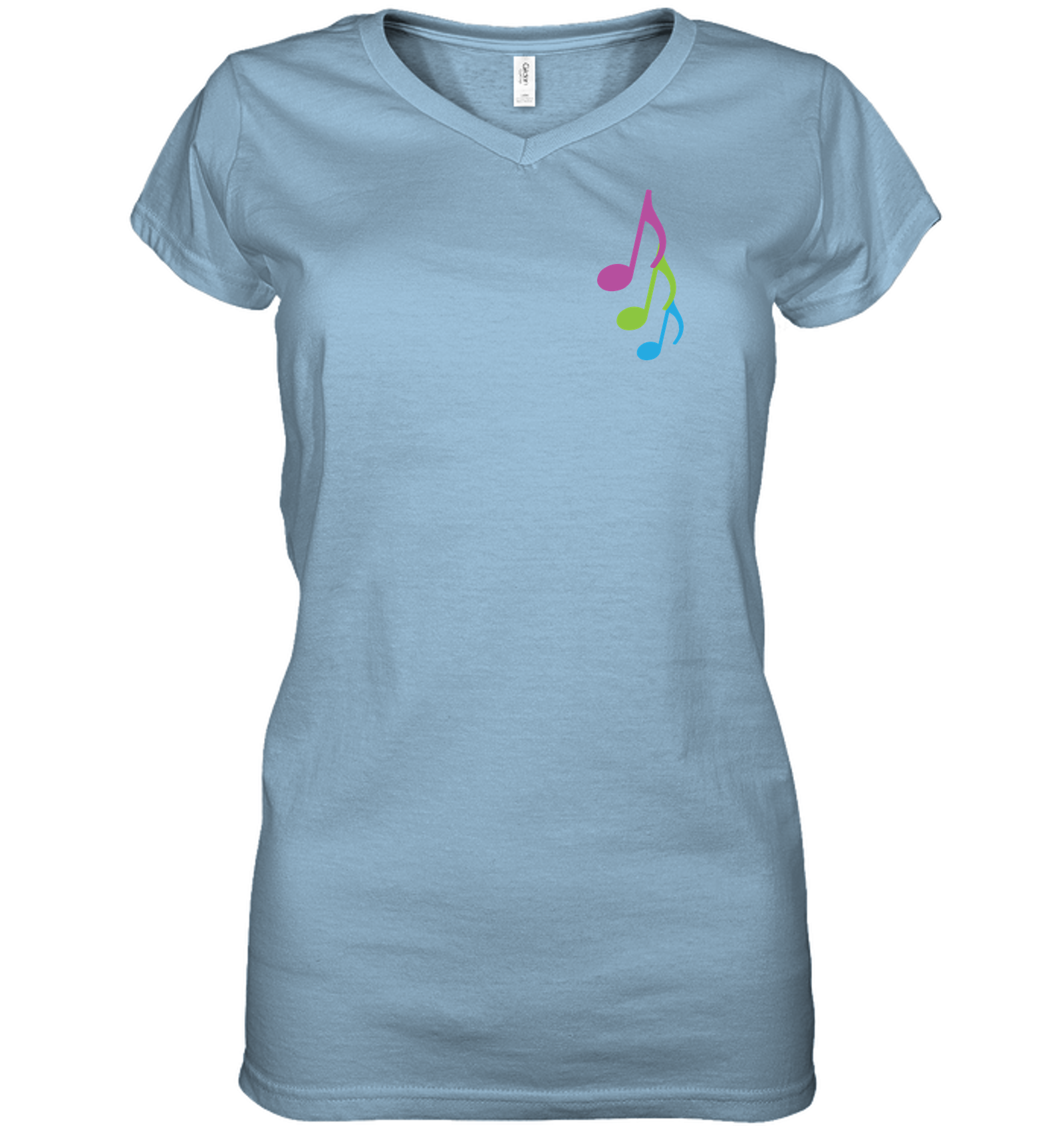 Three colorful musical notes (Pocket Size) - Hanes Women's Nano-T® V-Neck T-Shirt