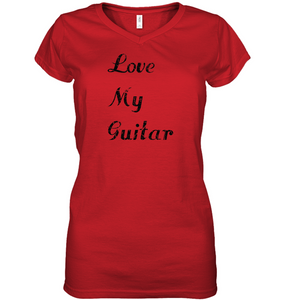 Love My Guitar simple and true - Hanes Women's Nano-T® V-Neck T-Shirt