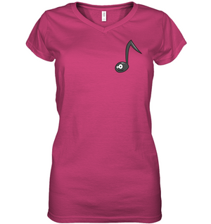 Curious Note (Pocket Size) - Hanes Women's Nano-T® V-Neck T-Shirt
